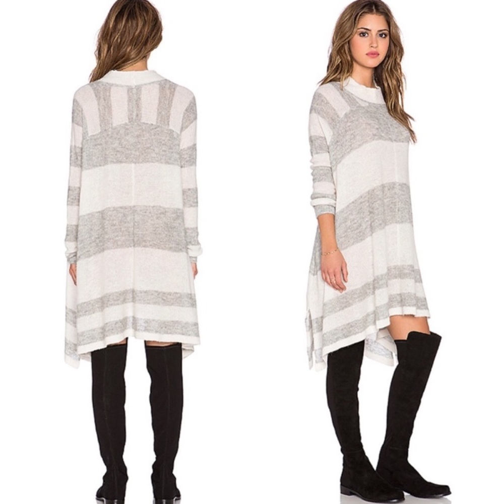 Free People Lafayette Alpaca Stripe Mock Tunic Poncho /Dress size XS/S Oversized - Picture 3 of 11